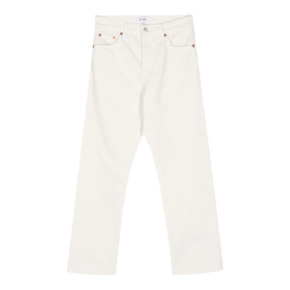 Re/Done Easy Straight Crop Vintage White Jeans Size 27 New - Picture 1 of 9